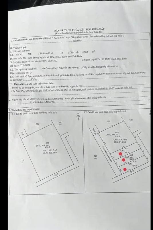 Bán lô đất vuông vắn, mặt tiền rộng, ô tô tránh tại Đông Hòa, Thái Bình