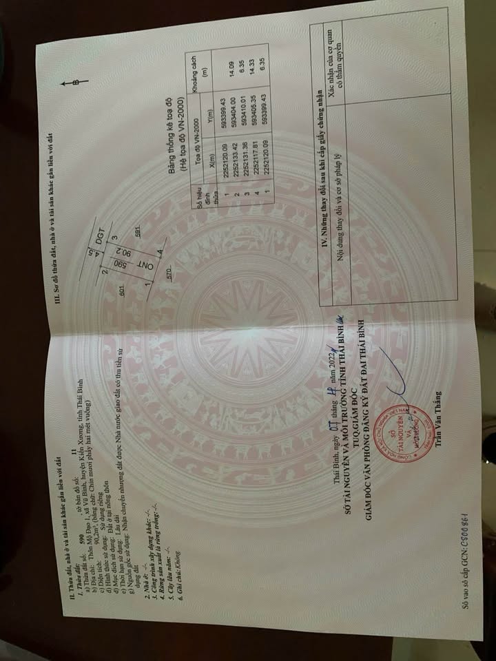 Đất nền Vũ Bình, Kiến Xương, sổ đỏ sẵn sàng, giá cực hời