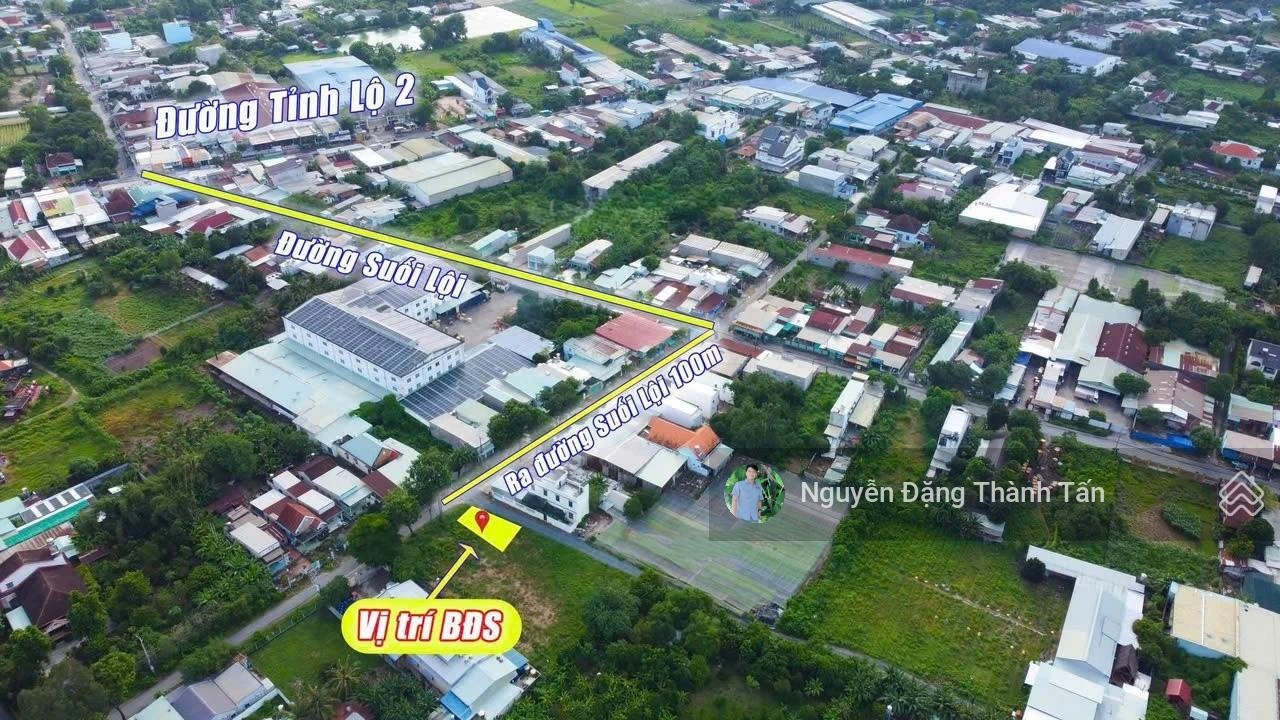 Cô mỹ lớn tuổi, gửi bán lô đất 122m2 nở hậu, đường suối lội, cách thpt tân thông hội chỉ 500m, shr