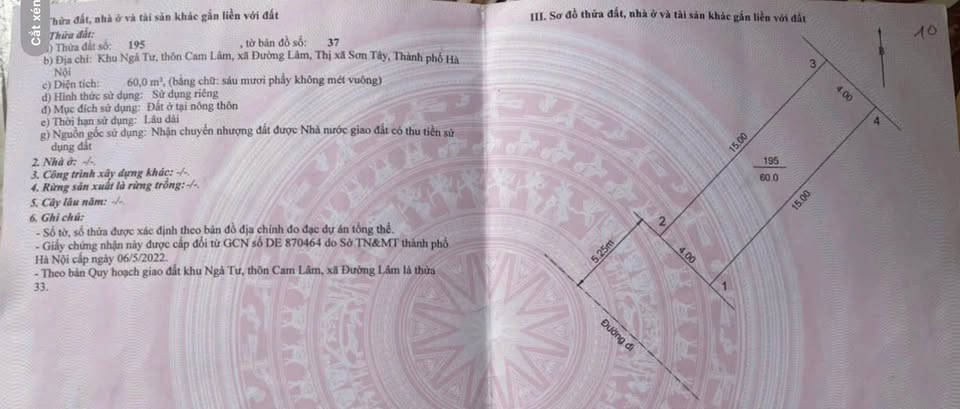 Bán đất Đường Lâm - Sơn Tây, đường 3 ô tô tránh, giá nhỉnh 1 tỷ, đầu tư bao lời