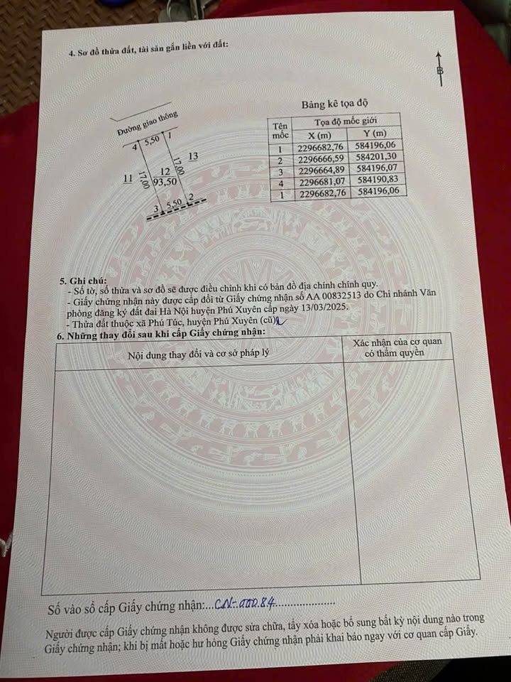 Bán lô đất đấu giá Lưu Đông, Thanh Hà, Hải Dương, diện tích 93.5m², mặt tiền 5.5m