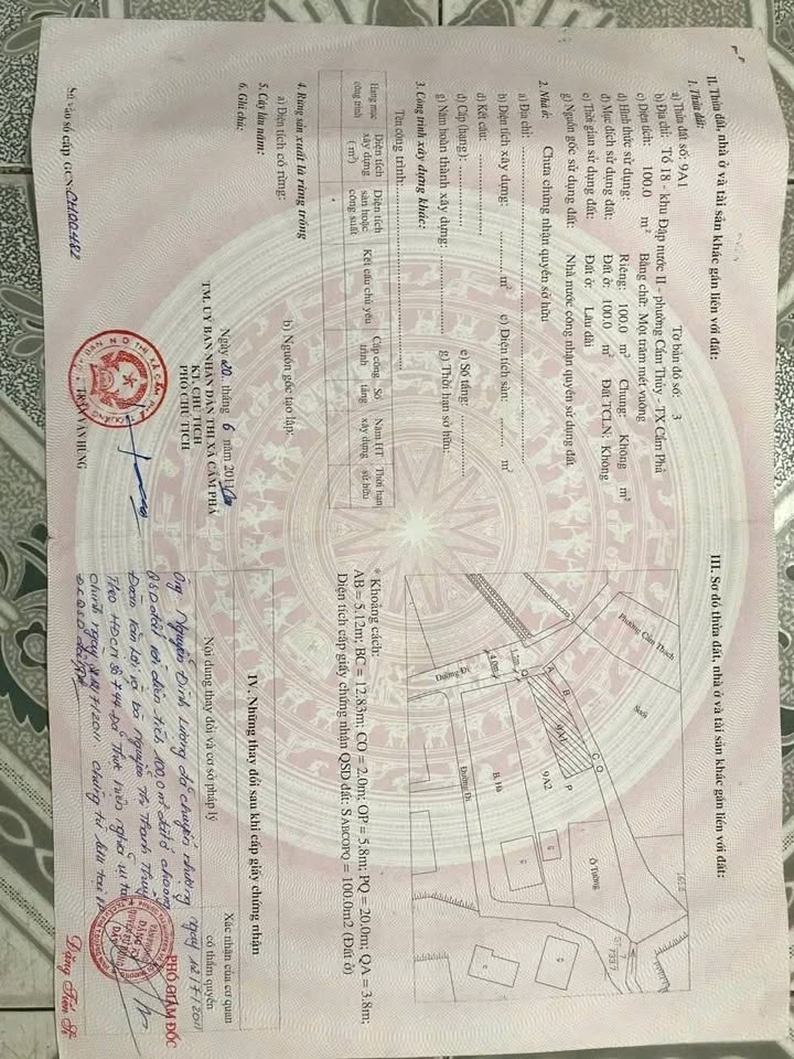 Bán đất nền khoáng nóng Km4, Cẩm Phả - Diện tích 100m², hướng Tây