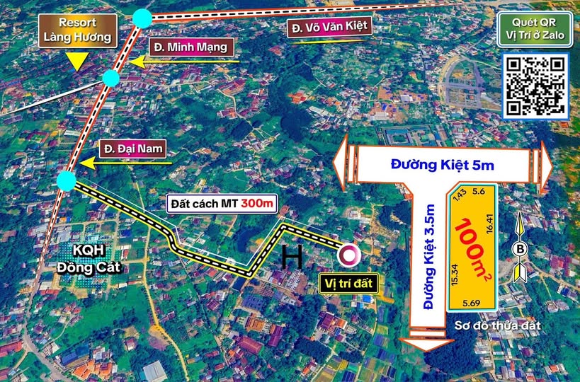 Đất vàng 2 mặt tiền khu đô thị Đồng Cát, Huế, cơ hội đầu tư sinh lời