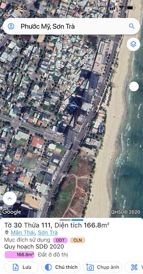 Đất Sơn Trà 2 mặt tiền, 166m2, 10m ngang, tặng giấy phép xây dựng 7 tầng, sát biển Phạm Văn Đồng