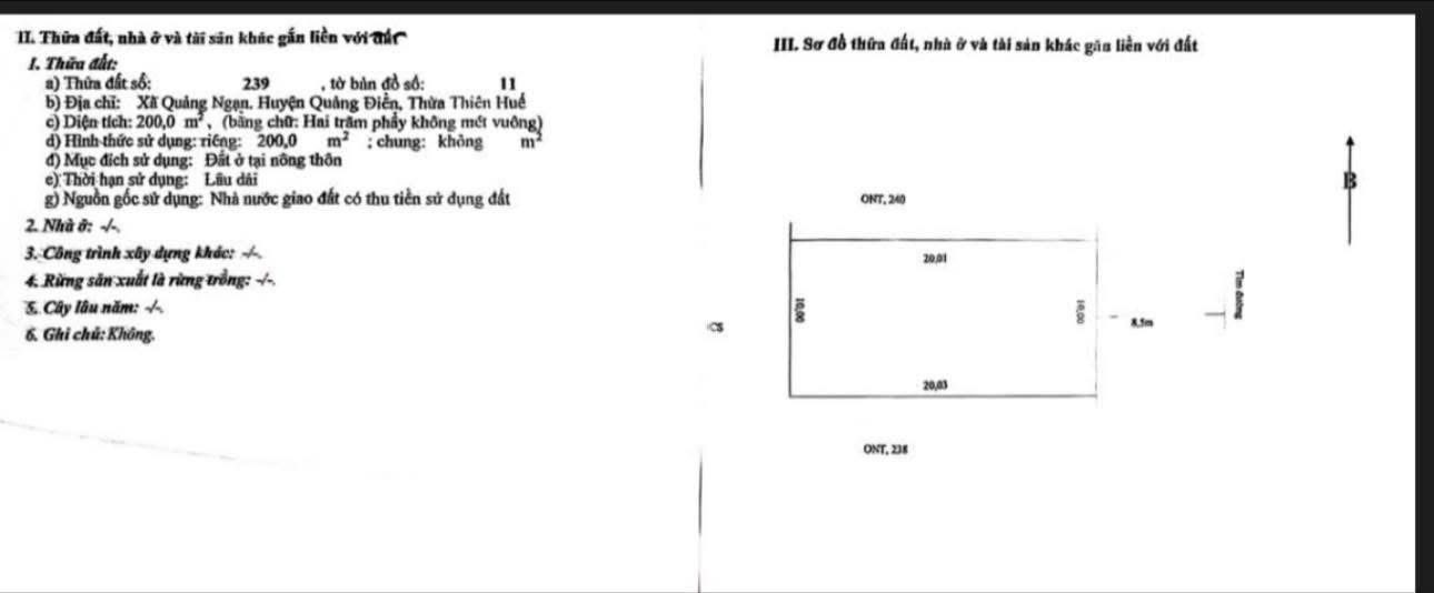 Cơ hội sở hữu ngay lô đất vàng tại biển Tân Mỹ, Phong Quảng, Thừa Thiên Huế