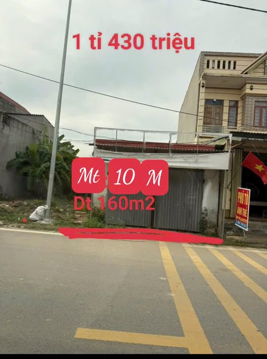 Bán đất 160m2, mặt tiền 10m, sổ đỏ riêng, gần khu công nghiệp Sóc Sơn