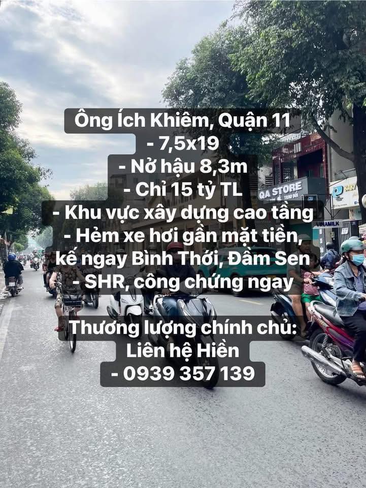 Tọa lạc tại vị trí đắc địa gần mặt tiền Ông Ích Khiêm, Quận 11, Thành phố Hồ Chí Minh
