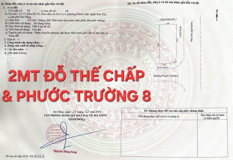 Bán mảnh đất góc 2 mặt tiền biển Đà Nẵng, cơ hội đầu tư xây khách sạn