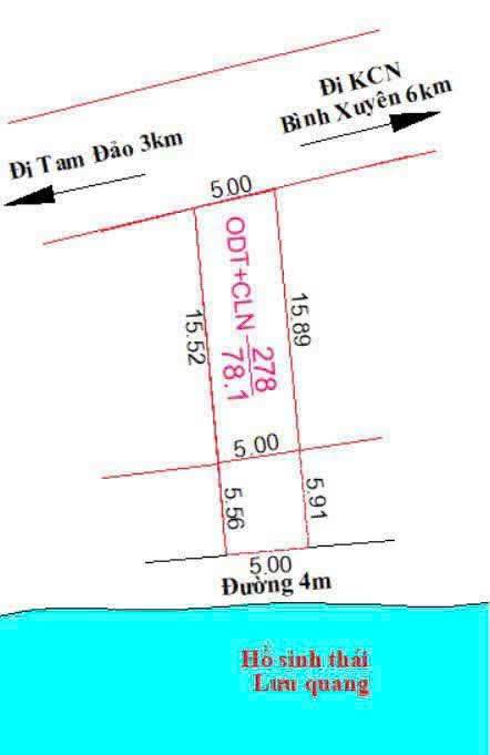 Bán đất 78.1m2 view hồ, đường ô tô tránh tại Lưu Quang, Vĩnh Phúc