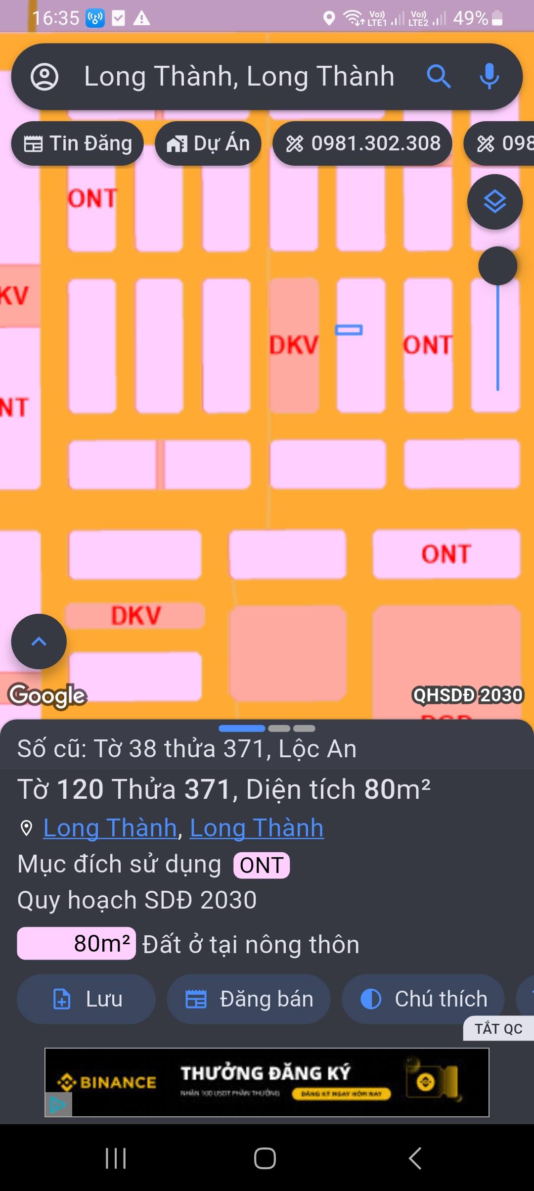 Bán đất nền TĐC Lộc An, Đồng Nai - 1.6 tỷ