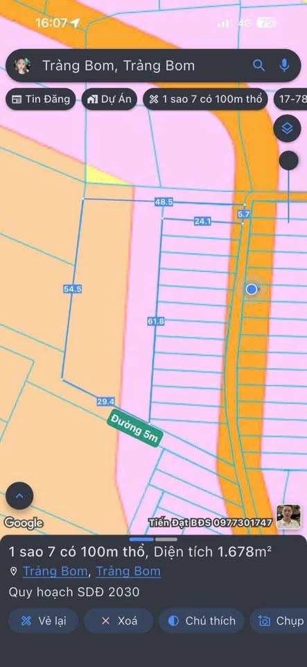 Bán đất tại ấp 2, Sông Trầu, Trảng Bom, Đồng Nai, 1700m2, sổ hồng riêng, giá chỉ 2 tỷ