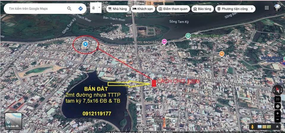 Lô đất hai mặt tiền trung tâm Tam Kỳ, hướng Đông Bắc - Tây Bắc