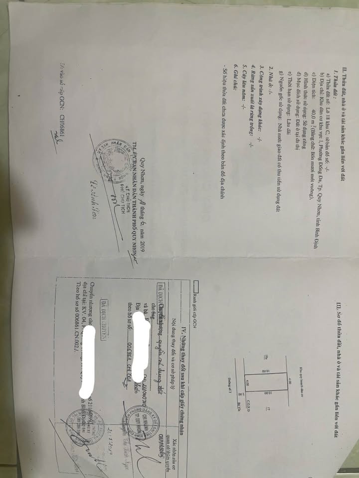 Bán nhanh lô đất 40m2 mặt tiền 4m đường Trần Thị Dừa, Quy Nhơn