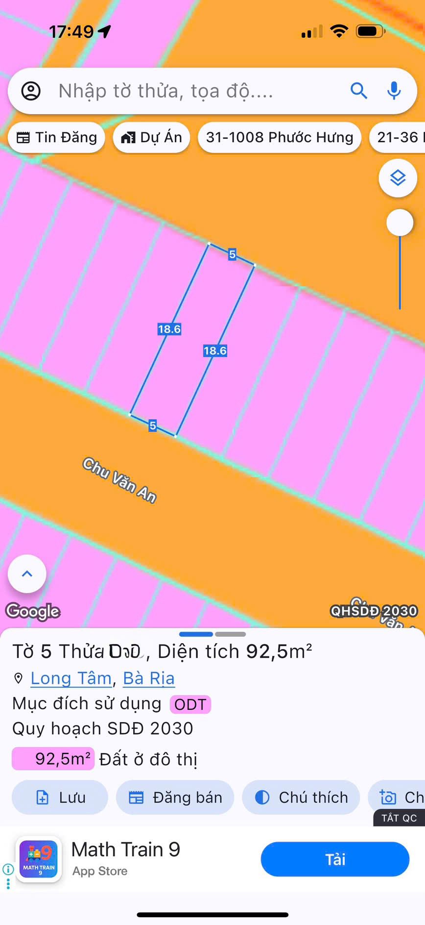 Bán đất mặt tiền đường Chu Văn An, Bà Rịa - Vũng Tàu, vị trí vàng, đối diện cổng bệnh viện Bà Rịa