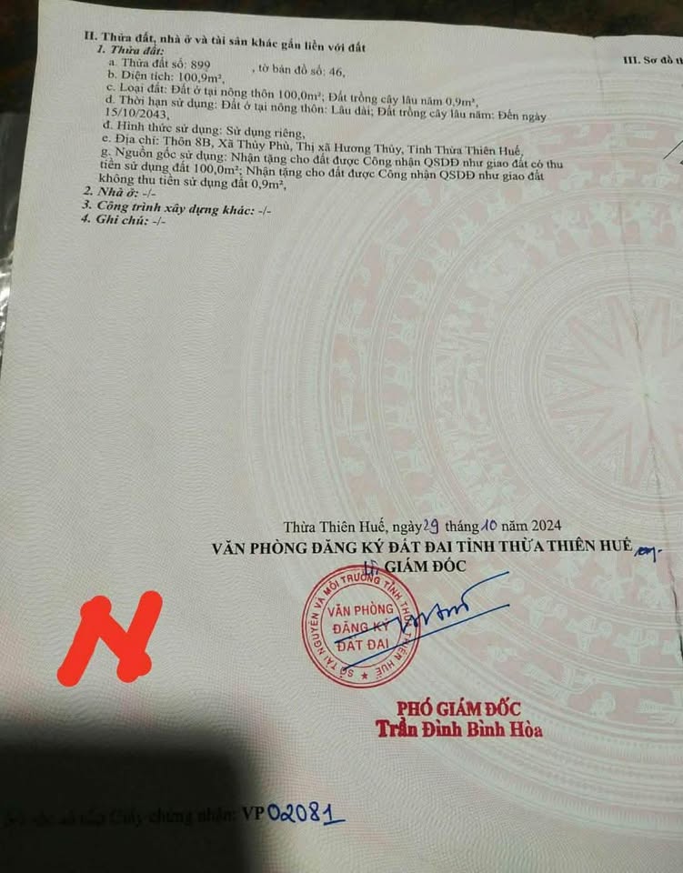 Đất Thủy Phù gần trạm thu phí Phú Bài, cơ hội đầu tư hấp dẫn