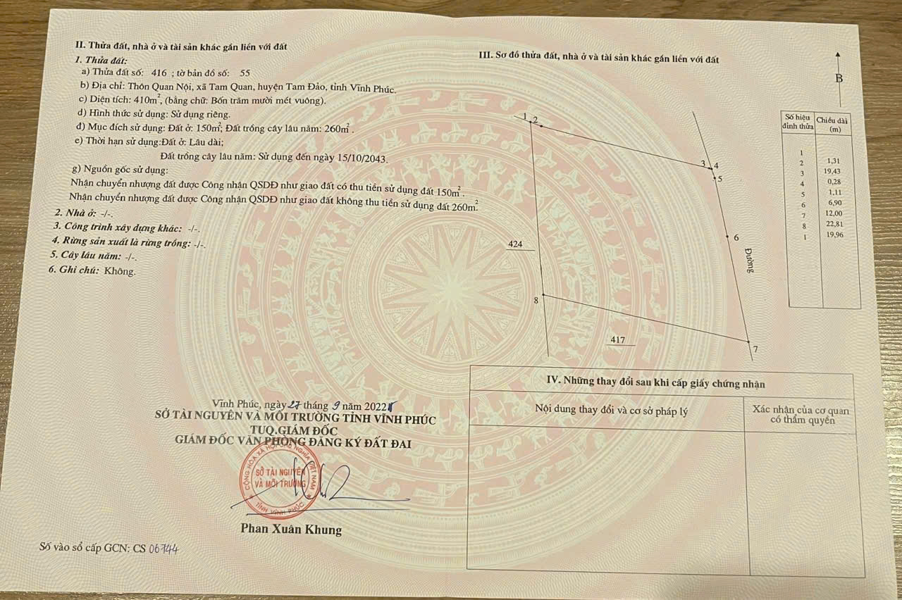 Bán nhanh đất 2 mặt tiền 600m2, tặng 150m2 đất lưu không tại Tam Đảo