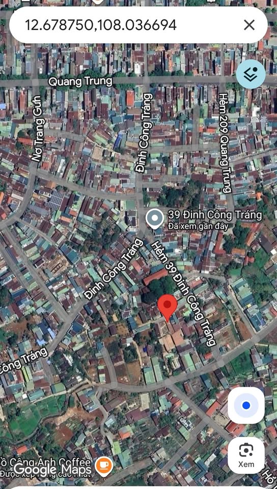 Bán đất trung tâm Buôn Ma Thuột, hẻm 39 Đinh Công Tráng, hướng Tây Bắc