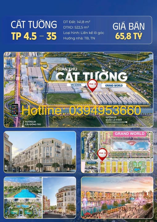 Bán căn góc 3 mặt tiền độc quyền tại phân khu Cát Tường, dự án Vinhomes Global Gate