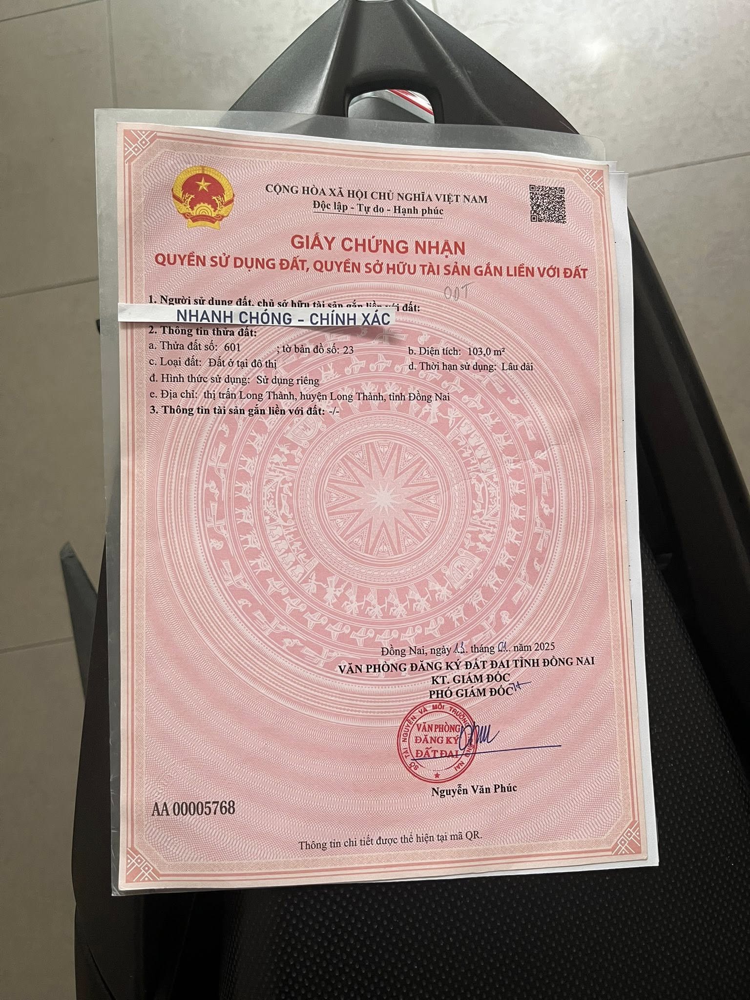 Đất thổ cư 5x20m đường Nguyễn Văn Cừ, Long Thành - Cơ hội đầu tư sinh lời