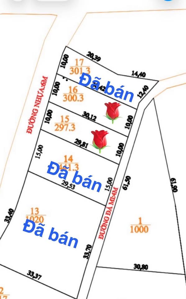 Bán đất Láng Dài, Đất Đỏ, 300m2/lô, 890 triệu/lô