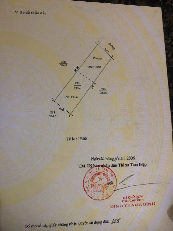 Bán đất thổ cư 230m2, nở hậu, phường Yên Sơn, Tam Điệp, Ninh Bình