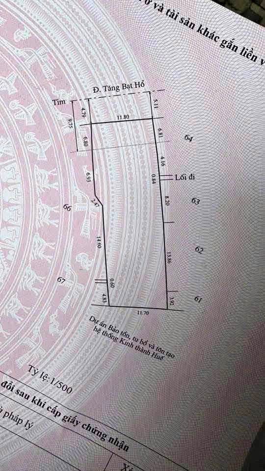Đất mặt tiền Tăng Bạt Hổ, view sông Ngự Hà, diện tích 437m2, ngang gần 12m