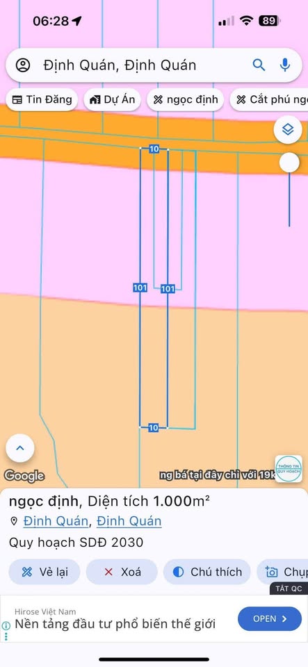 Bán đất 211m2 thổ cư mặt tiền 10m tại Định Quán, Đồng Nai