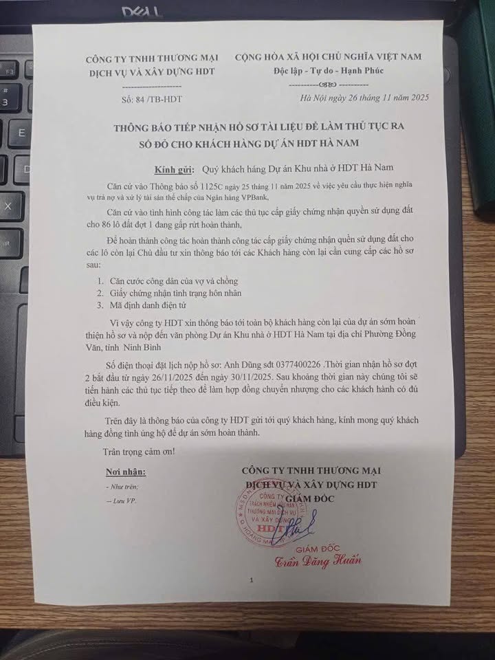 Đất vàng Đồng Văn, mặt tiền 5.5m, đường 15m, sổ đỏ trao tay