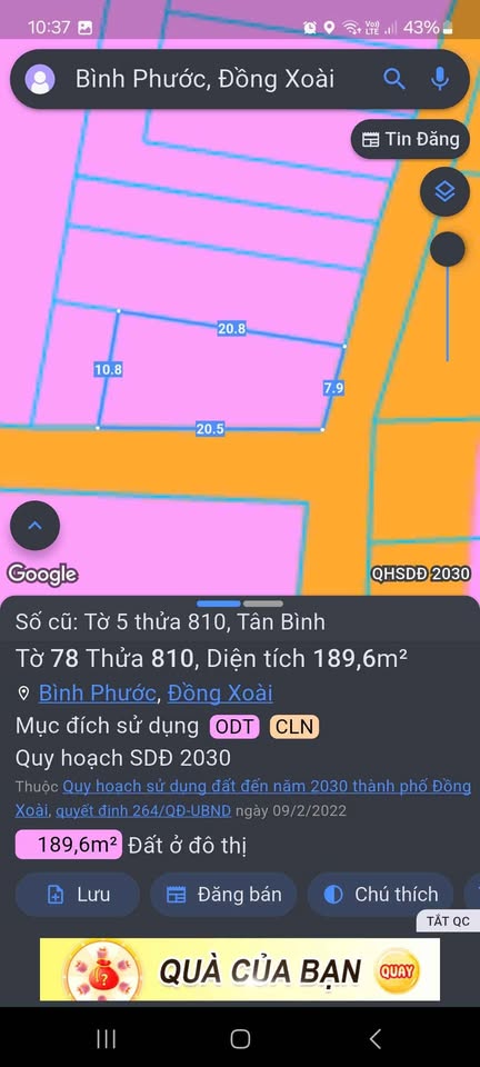 Góc 2 mặt tiền trung tâm Đồng Xoài, giá hời