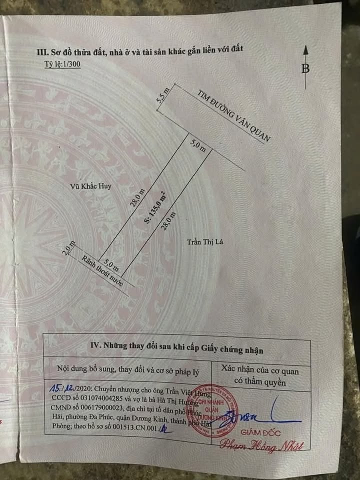 Bán đất mặt đường Vân Quan, Dương Kinh, 135m2, kinh doanh sầm uất, giá chỉ 3 tỷ