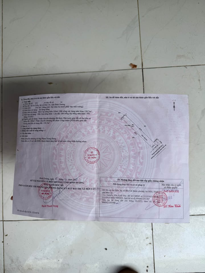 Bán lô đất đường thông DT748, gần trung tâm hành chính phường An Điền, Bến Cát