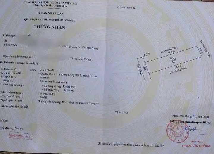 Đất Hạ Đoạn 1, 74m², ngõ 2.5m, giá tốt đầu tư