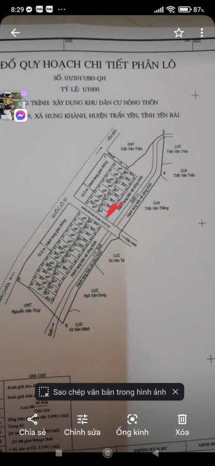 Bán đất tái định cư ngay mặt đường Quốc lộ 37, thôn Khe Năm, xã Hưng Khánh