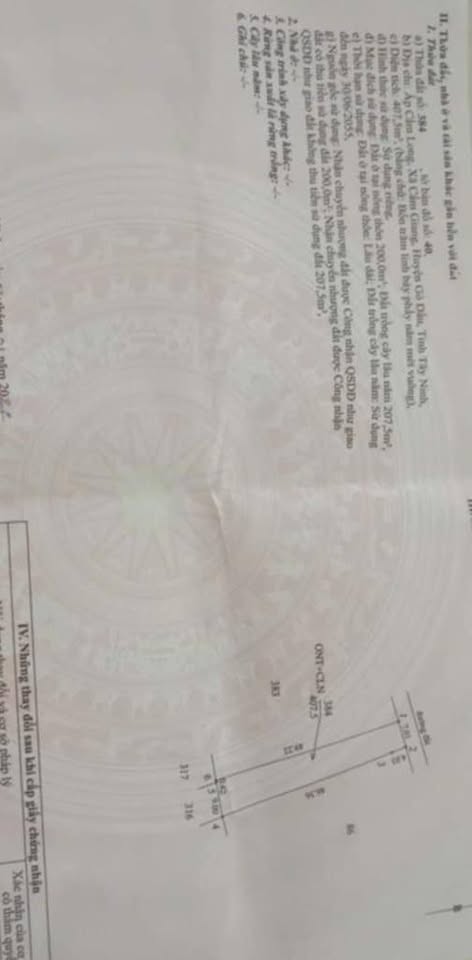 Bán đất tại Cẩm Giang, Tây Ninh, đường xe hơi vi vu, giá chỉ 125 triệu/m ngang