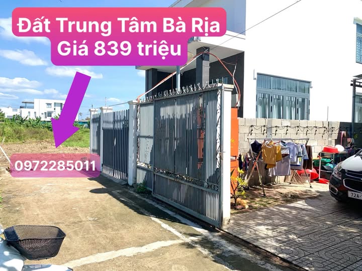 Cần bán gấp lô đất thổ cư siêu rẻ tại trung tâm Bà Rịa, chỉ 839 triệu!