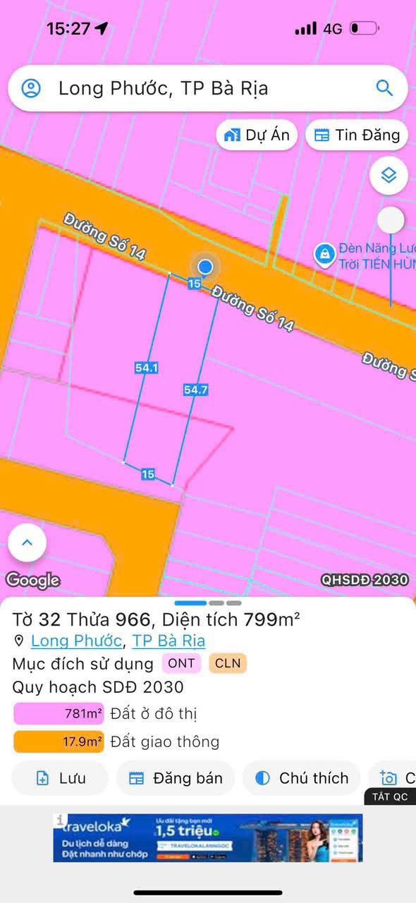 Đất nền mặt tiền đường số 14, Bà Rịa, Vũng Tàu, giá tốt