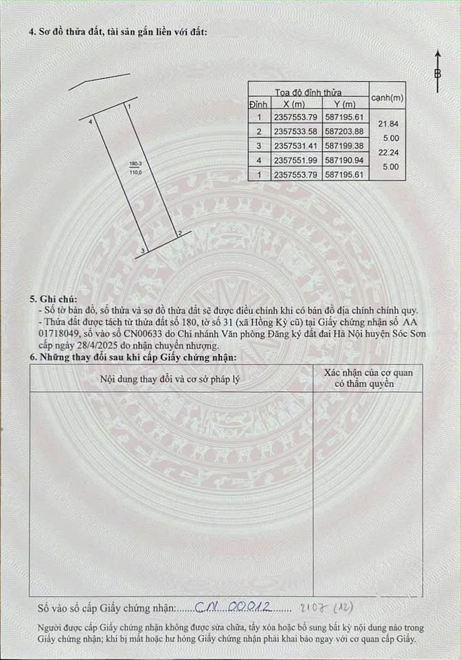 Bán đất Hồng Kỳ, Sóc Sơn, 110m2, đường rộng ô tô tận nơi