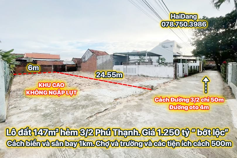 Siêu phẩm đất nền 147m² tại hẻm đường 3/2, phường Phú Thạnh, thành phố Tuy Hòa, tỉnh Phú Yên đây rồi