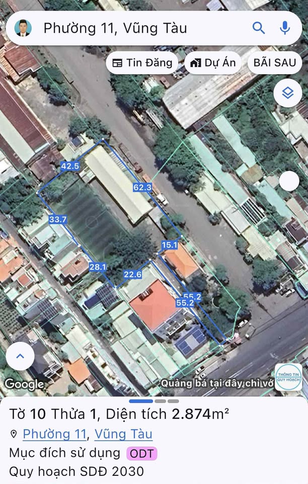 Bán đất vàng Phường 10, Vũng Tàu 2,907m2 sân bóng tiềm năng