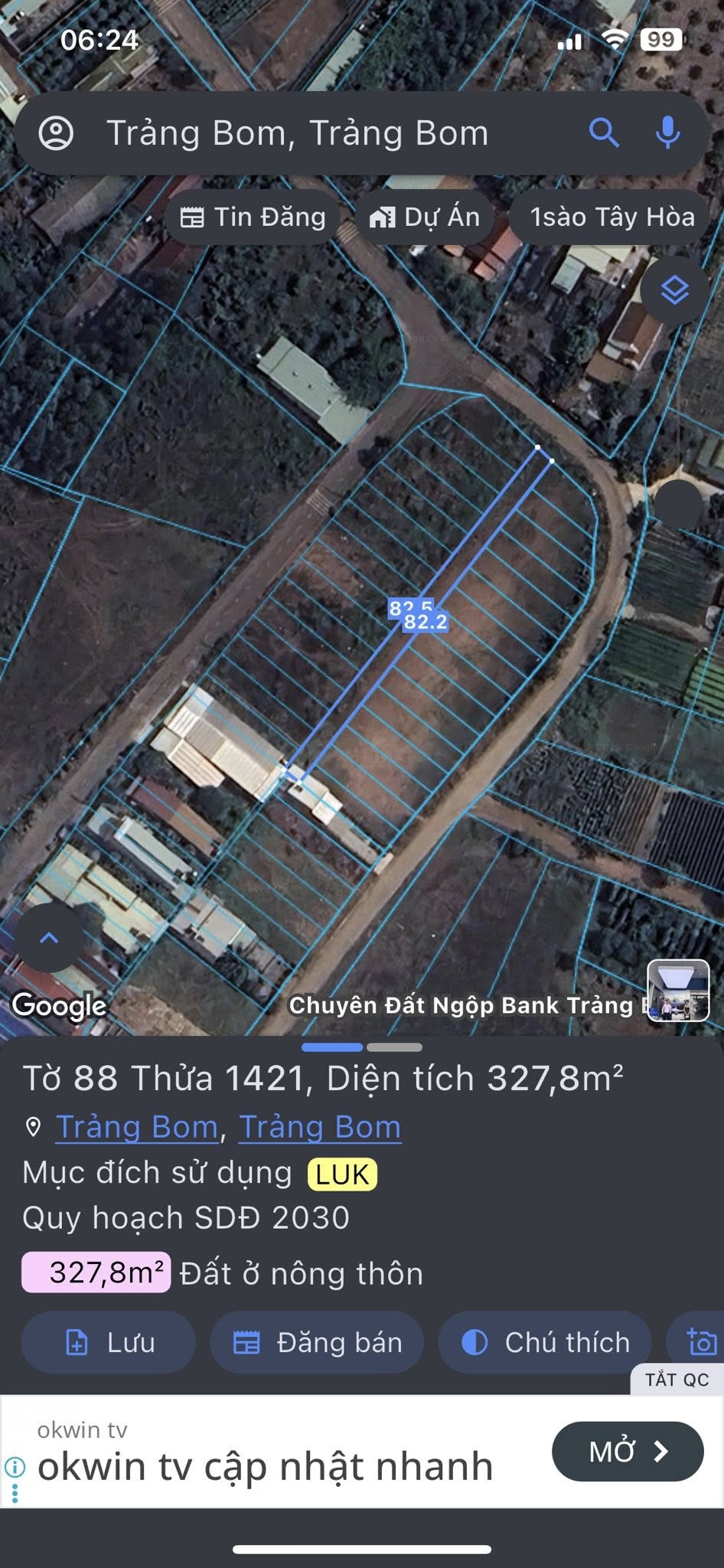 Bán đất sổ riêng mặt tiền đường bê tông ấp 4, Sông Trầu, Trảng Bom, Đồng Nai