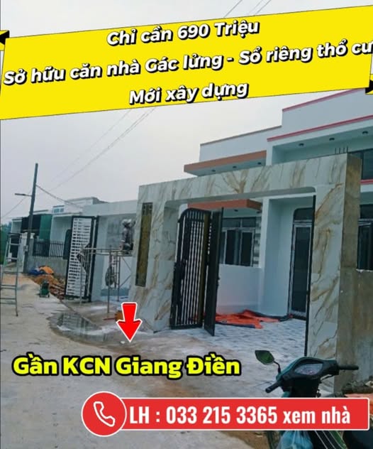 Bán nhà gác lửng sổ riêng thổ cư, Giang Điền, Trảng Bom - giá 1.49 tỷ