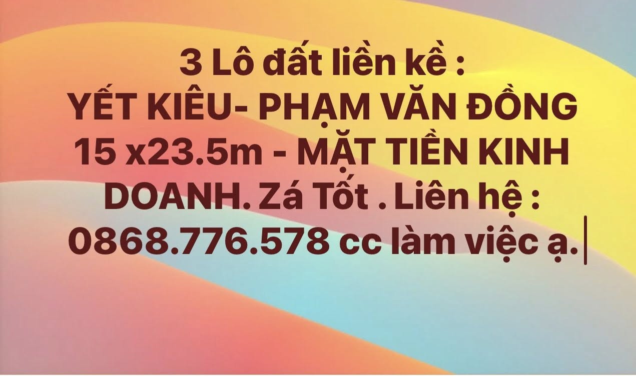 Bán đất Yết Kiêu, diện tích 5x23.5m - Kinh doanh đỉnh, giá nhỉnh 2 tỷ