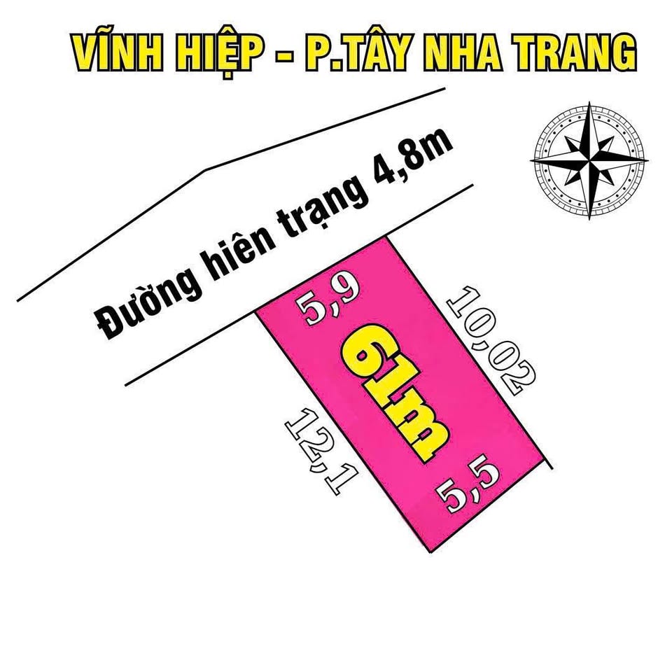Bán đất thổ cư 61m2, hẻm ô tô rộng rãi tại đường 23/10, Nha Trang