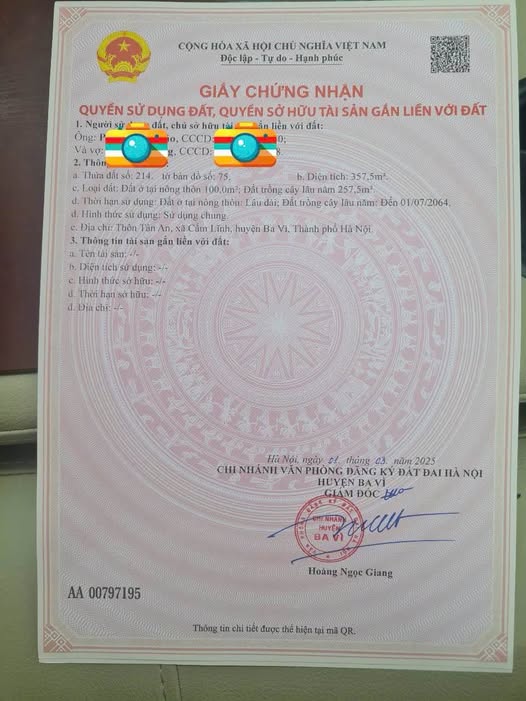 Bán đất 400m² Tân An, Ba Vì, Hà Nội, đường ô tô tránh, dân cư đông đúc