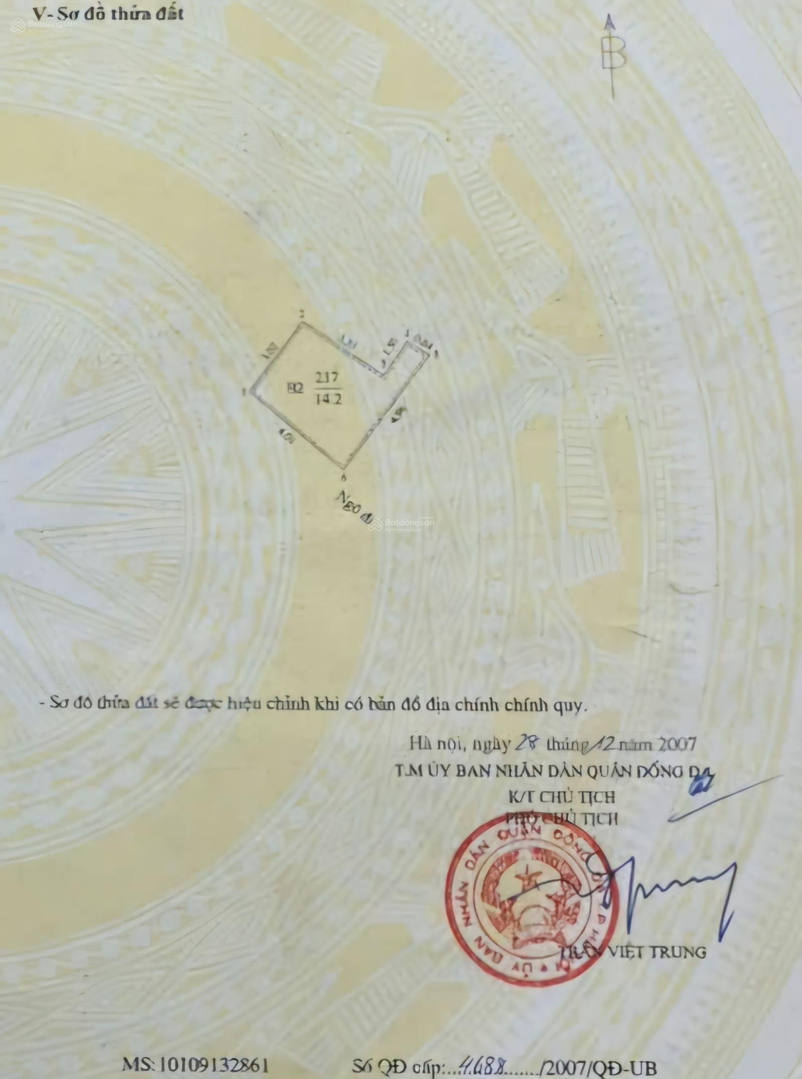 Chính chủ bán nhà Nguyễn Lương Bằng, Đống Đa, DT 15m2, 2 tầng, ngõ ba gác, giá 2.7 tỷ