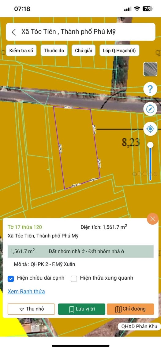 Bán đất mặt tiền đường Mỹ Xuân Tóc Tiên, Bà Rịa - Vũng Tàu
