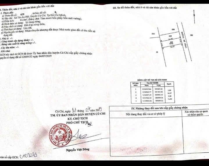 Bán Đất Ngộp Giá Rẻ Chỉ 1 tỷ Gần Bệnh Viện Đa Khoa Củ Chi . DT 85m2 , Sổ Hồng Riêng