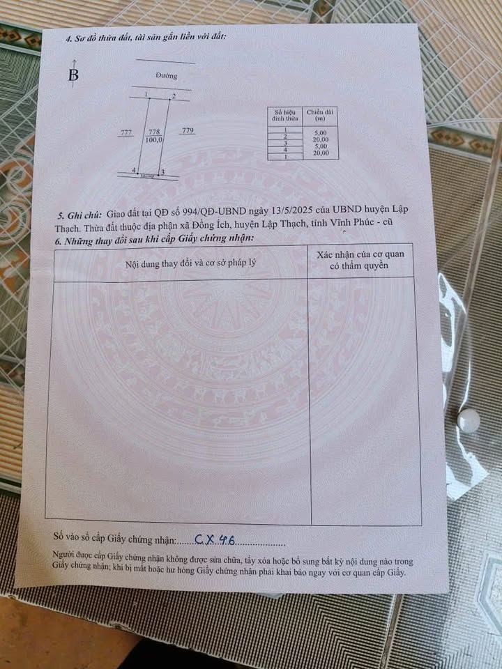 Bán nhanh lô đất 100m² thổ cư tại Bì La, Yên Lạc, Vĩnh Phúc