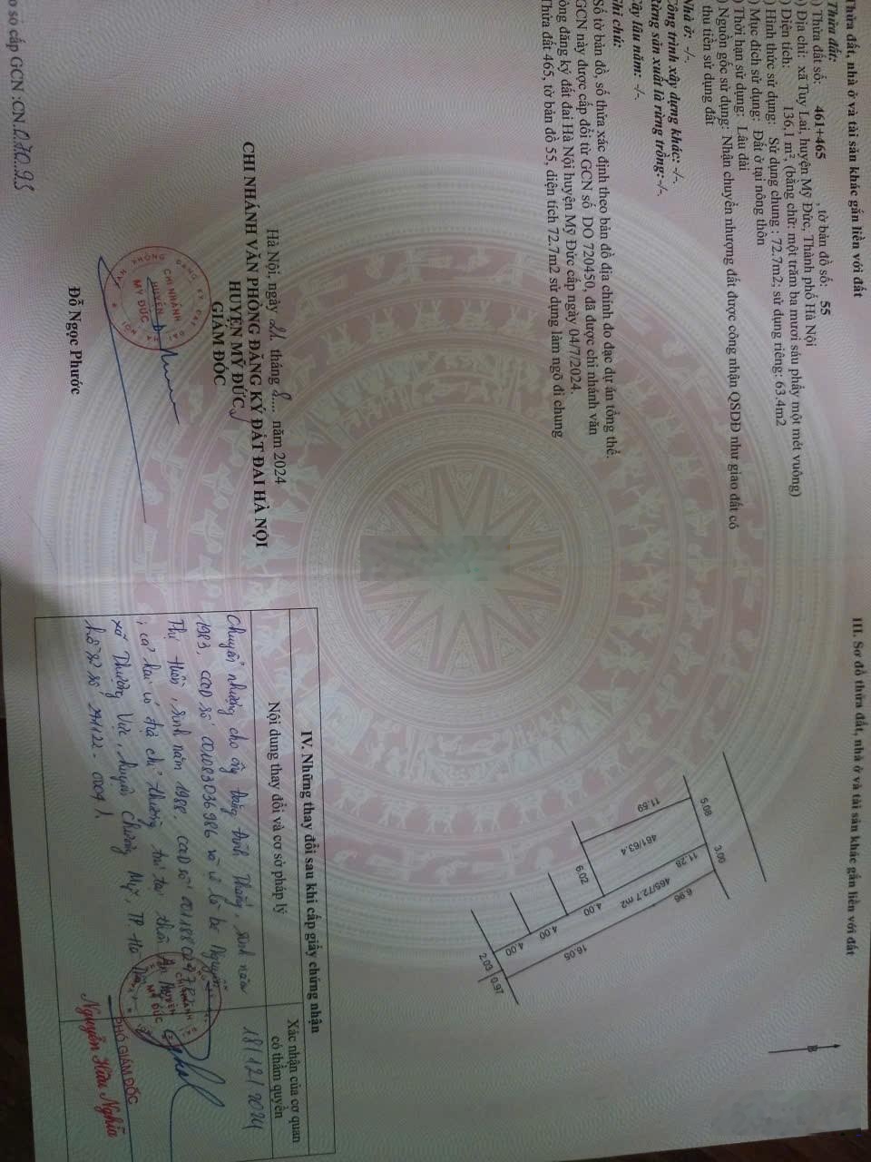 Bán đất tại Tuy Lai, Mỹ Đức, Hà Nội, 1,4 tỷ, 63,4m2