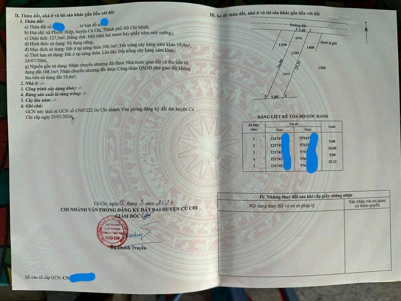 Đất ngay quốc lộ 22 127m2 giá 820tr Sổ riêng Ngay gần KCN Tây Bắc